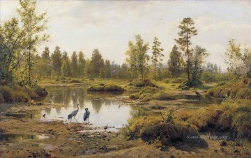 Ivan Ivanovich Shishkin Werke - Sumpf polissia Vögel klassische Landschaft Ivan Ivanovich